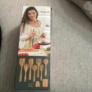 BrightX Bamboo Kitchen Utensil Set